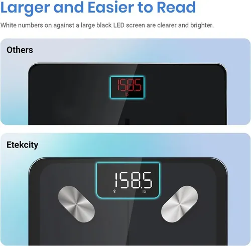 Báscula Digital Etekcity Bluetooth Con Medidor Grasa Corporal Negra
