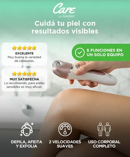 Depiladora Gadnic Care 5 En 1 Corporal Facial Masajeadora