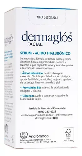 Dermaglós Facial Sérum Ácido Hialurónico Hidratante Antiedad