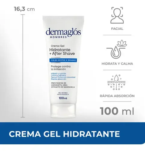 Crema Gel Dermaglós Hombres Hidratante + After Shave 100ml