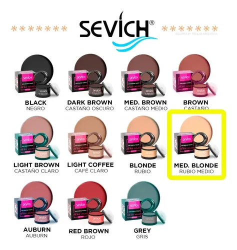 Sombra Capilar Sevich 4g Cubrir Canas Raices – Rubio Medio