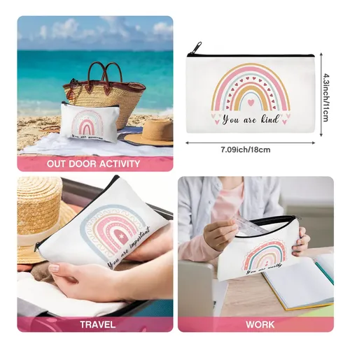 Bolsas De Maquillaje Yahenda Rainbow Canvas, 16 Unidades, Pa