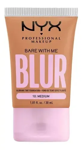 Base de Maquillaje Líquida NYX Professional Makeup Bare With Me Blur, Tono Medium