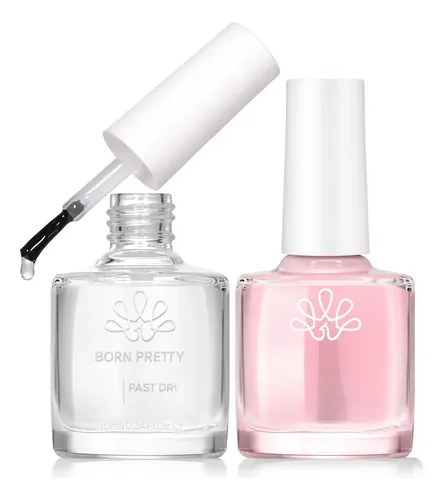 Base Y Top Coat Born Pretty 2 Piezas Secado Rápido Brillo