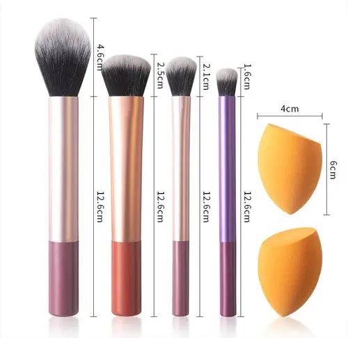 Jg. Set De 4 Brochas De Maquillaje Portátil Con Esponja \yg