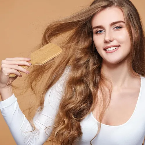 F. Set 6 Cepillos Pala Bambú Natural Masaje Antiestático