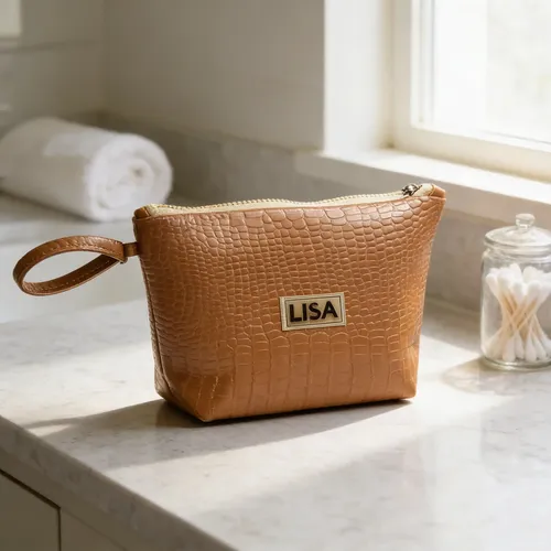 Porta Cosmético Impermeable Neceser Bolso Maquillaje Croco
