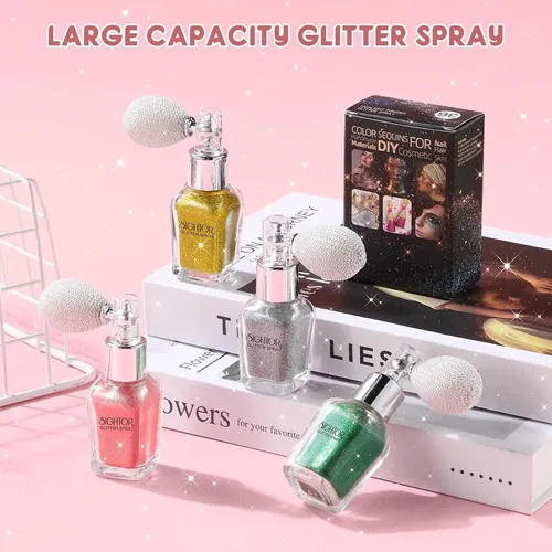 Sightor Spray Brillo Corporal Dorado Para Uñas Y Pelo