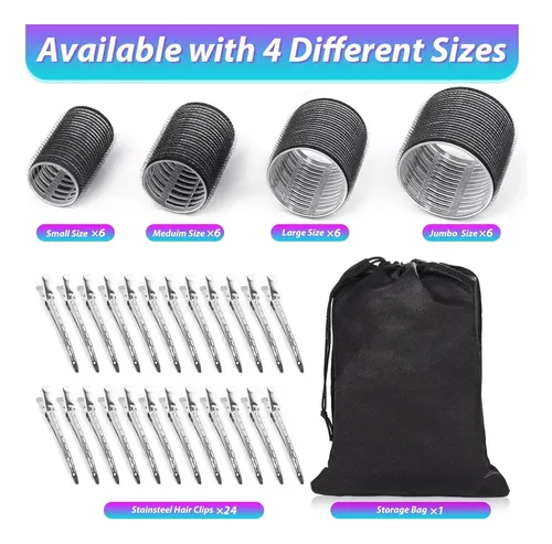 Juego De 24 Rodillos (6 Gigantes, 6 Grandes, 6 Medianos)…