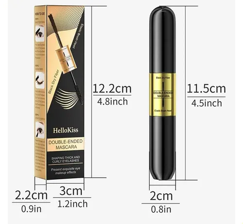 Kit 2 Rimel Doble Fibra 2en1 Waterproof Rizador Negro