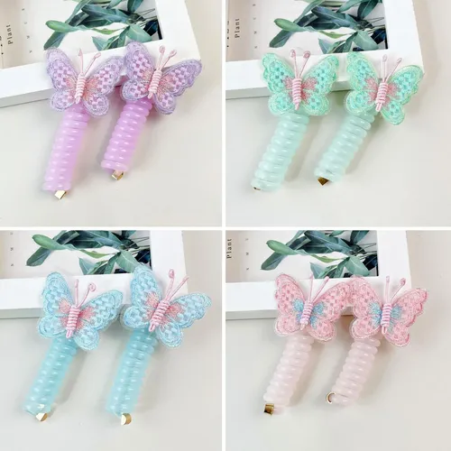 Lazos For El Cabello En Espiral Con Forma De Mariposa C