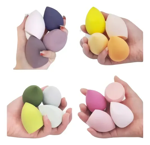Kit De 4 Esponjas Para Maquillaje, Aplicador Base Blender