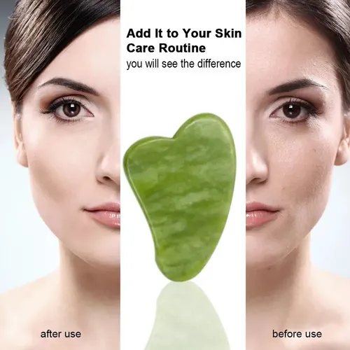 . Set Facial De Rodillos De Jade Y Gua Sha Con Piedra De Z .