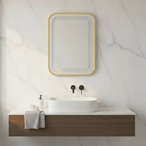 Espejo Rectangular 30x40cm Táctil Luz Led Baño Dormitorio