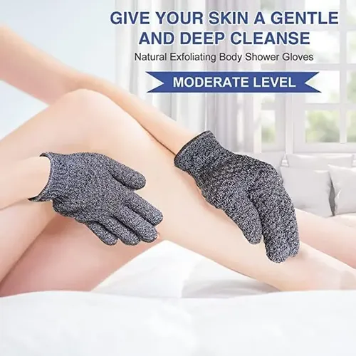Guantes Exfoliantes Pesados Para Baño Y Ducha Gris 12 Unidad