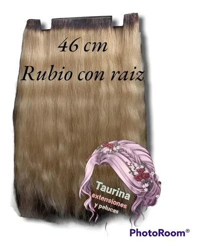 Cortina Natural 46 Cm Largo Con Vincha+micropeinetas Color Rubio Con Raiz
