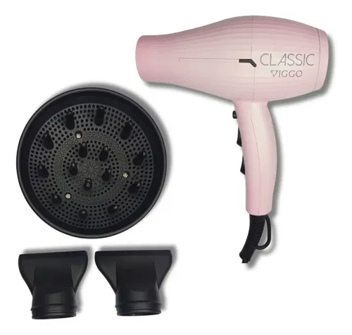Secador De Pelo Viggo Classic Colores Profesional 2200w Color Rosa Claro