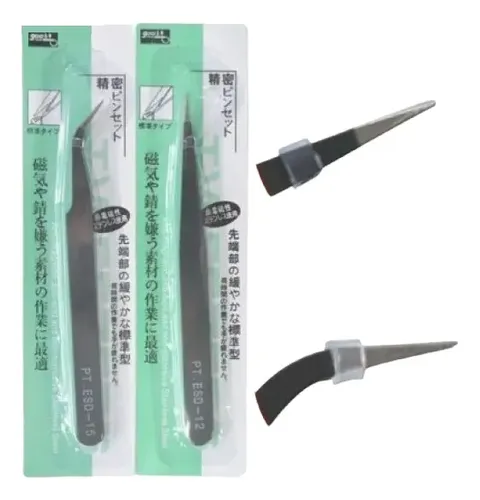 Kit Pinza Curva Y Pinza Recta P/extension De Pestañas