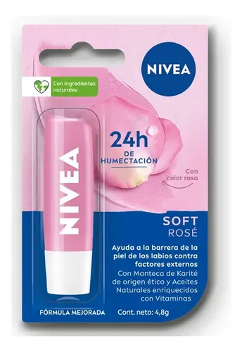 Nivea Protector Labial Humectante Soft Rosé X4,8grs