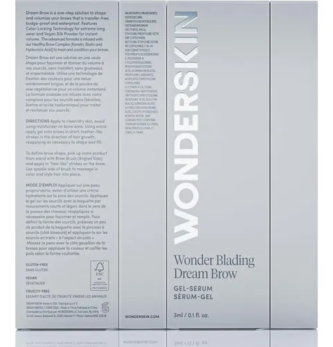 Gel Para Cejas Wonderskin Dream Brow Negro, Resistente Al