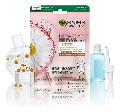 Mascarilla Calmante En Tela Hidra Bomb Garnier Skin Active 1 Tipo de piel Sensible