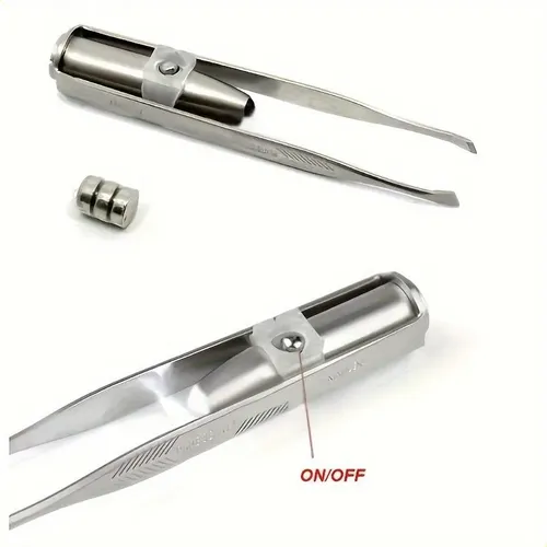 Pinzas Para Cejas Con Luz Led De Acero Inoxidable Precisión