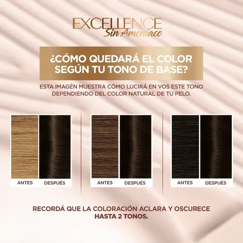 Coloración Permanente Excellence Sin Amoníaco L’oréal Paris 3u Castaño Oscuro Universal