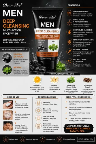 Dear She Men Deep Cleansing Facial Para Hombre