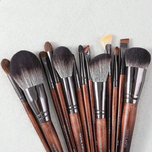 Set Profesional De Brochas De Maquillaje Para Pelo De Animal 13pcs/set
