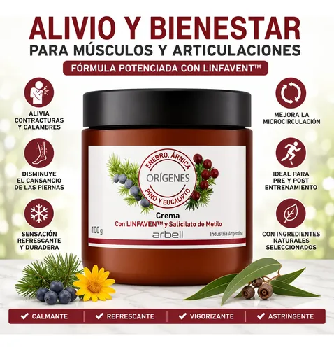Crema Enebro Arnica Origenes Aliviar Constracturas Calambres