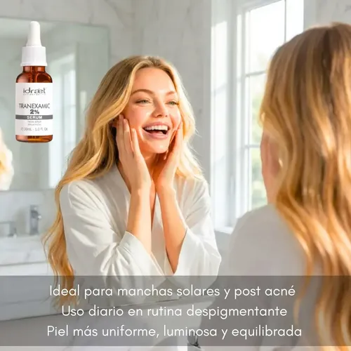 Serum Tranexamic 2 Porct Idraet Aclara Manchas Ojeras 30ml Todo Tipo De Piel Día/noche