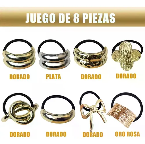 Jia 8 Cintas De Metal Para El Cabello, Collar De A