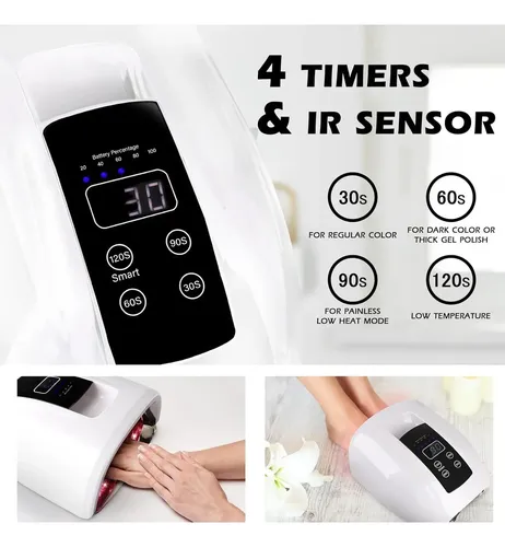 Lámpara De Uñas Uv Led Inalámbrica Linssy 90w Con