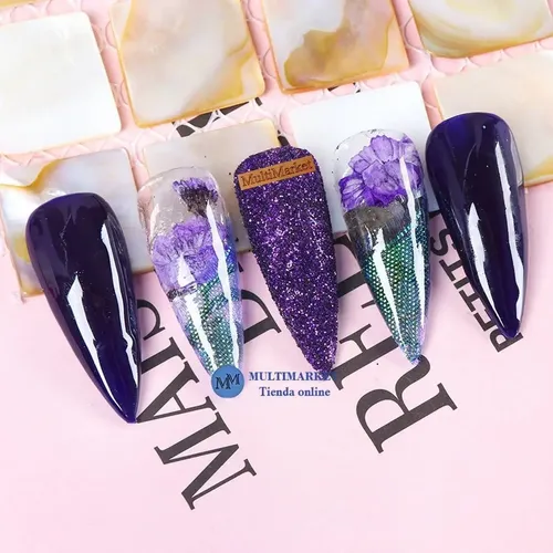 Seda Metalizada Organza Holográfica Malla Red Nail Art 3d