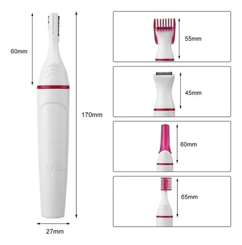 Depiladora Eléctrica Recargable Para Mujer, 5 En 1