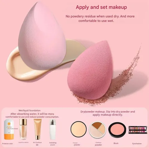 Esponjas De Maquillaje Húmedo Y Seco De 21 Piezas, Multiusos
