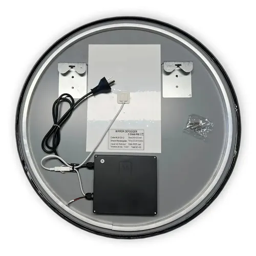 Espejo Led Redondo Antiempañante 60cm Luz 4500K Táctil Pared Baño