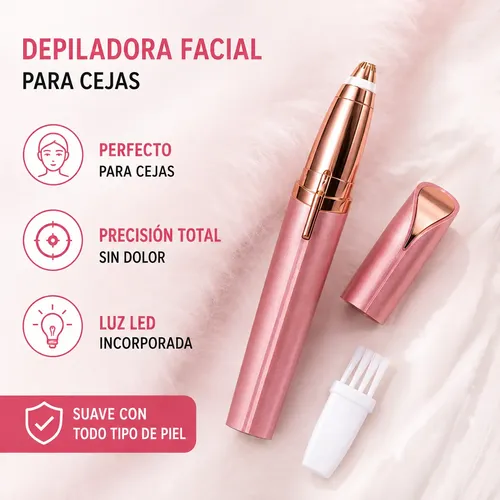 Depiladora Facial Eléctrica Para Cejas Luz Led Recargable Us