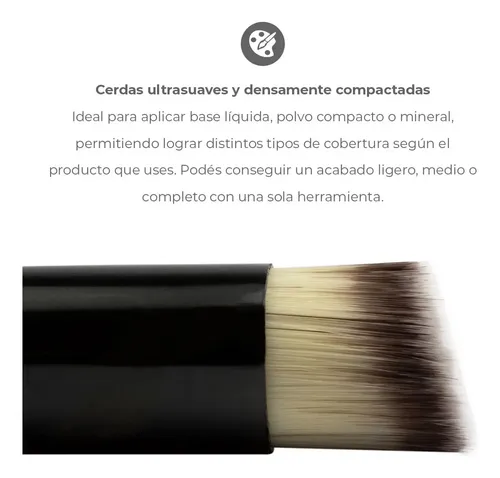 Brocha para Maquillaje Iko Shop Negra Sintética Plana 12 Unidades