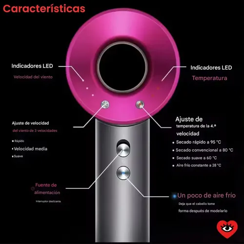 Secador De Pelo Premium Ultra Ionico Frio Calor Difusor