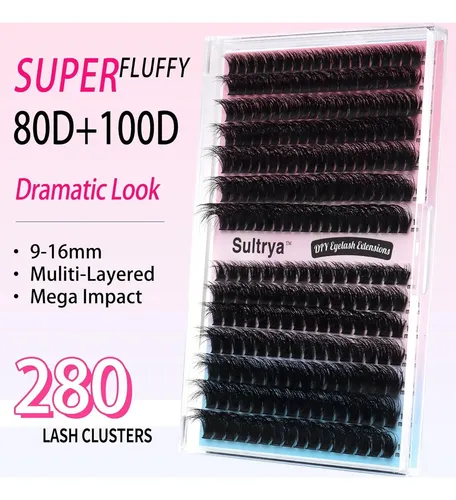 Extensiones De Pestañas Sultrya 280pcs 9-16mm 80d 100d