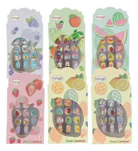 Uñas Postizas Cuadradas P/manos 12pcs C/ Pegamento Mujer