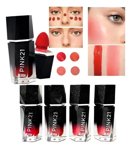 Rubor Líquido Pink21 Con Esponja | Black Is The New Blush Tono Del Maquillaje Tono 02