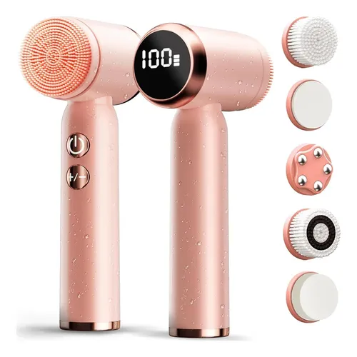 Dispositivo Limpiador Facial 6 En 1 Con Pantalla Led Rosa