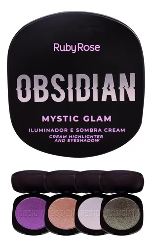 Ruby Rose Iluminador Obsidian Hb-2600 Compacto Mystic Glam Tono del maquillaje Amethyst