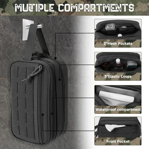 Bolsa De Aseo  Negra Molle Impermeable Para Viaje