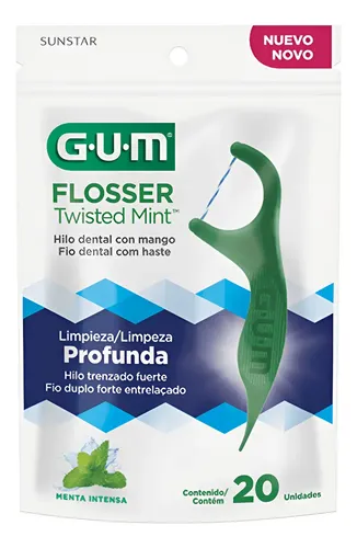 Hilo Dental Con Mango Gum Flosser Twisted Mint 40 Unidades
