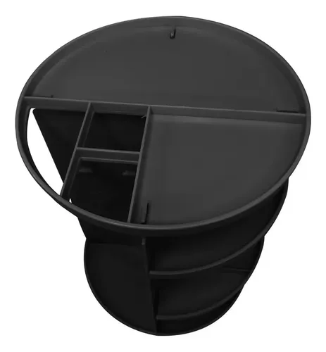 Organizador Maquillaje Acrílico Iko Shop Negro Giratorio 360º