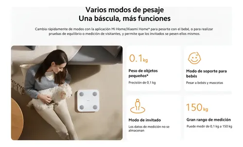 Xiaomi Mi Body Composition Scale S400, Pantalla Led Bluetooth 5.0 150 Kg, Escala De Composición Corporal Inteligente Para El Hogar Funciona Con La Aplicación Mi Home