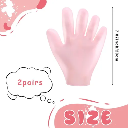 Guantes Hidratantes Silicona Rosa Y Blanco Para Manos Secas